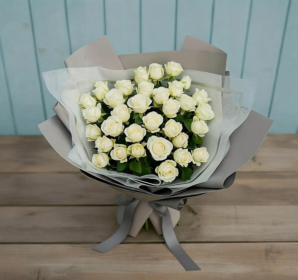 Букет Белоснежная нежность в Малых Дербетах