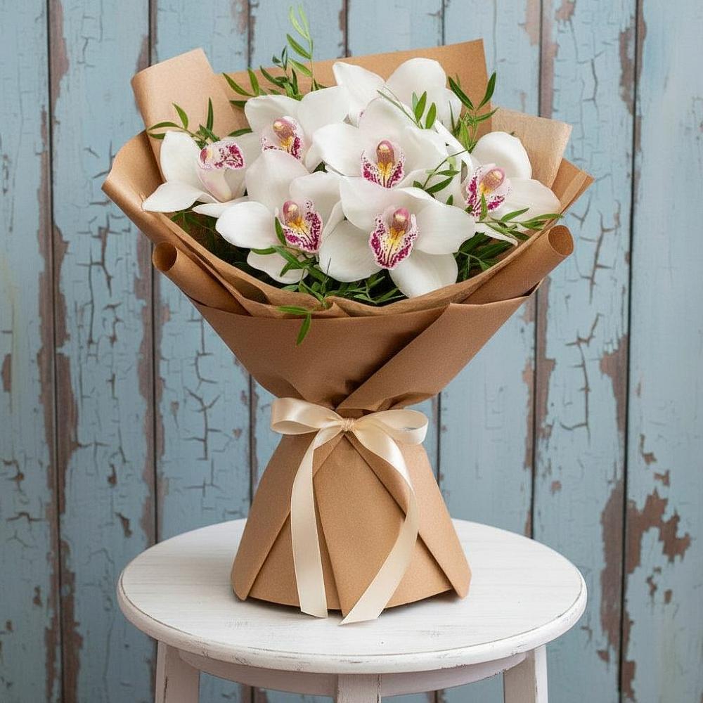 Букет цветов из: Орхидеи и Розы в Малых Дербетах