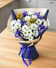 Букет цветов из:  Розы, Ирисы и Хризантемы #REPLACE_PRED# Малых Дербетах