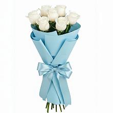 Букет 7 белых роз Проуд в Малых Дербетах