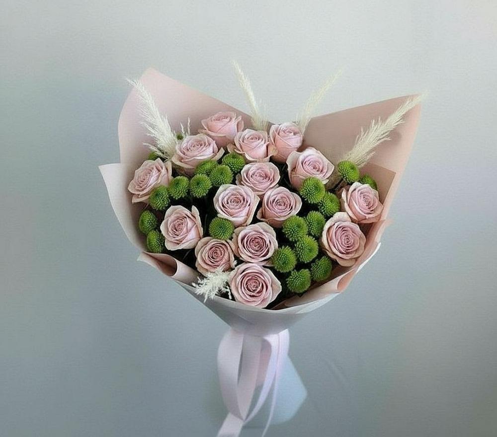 Букет цветов из: Розы и Хризантемы в Малых Дербетах