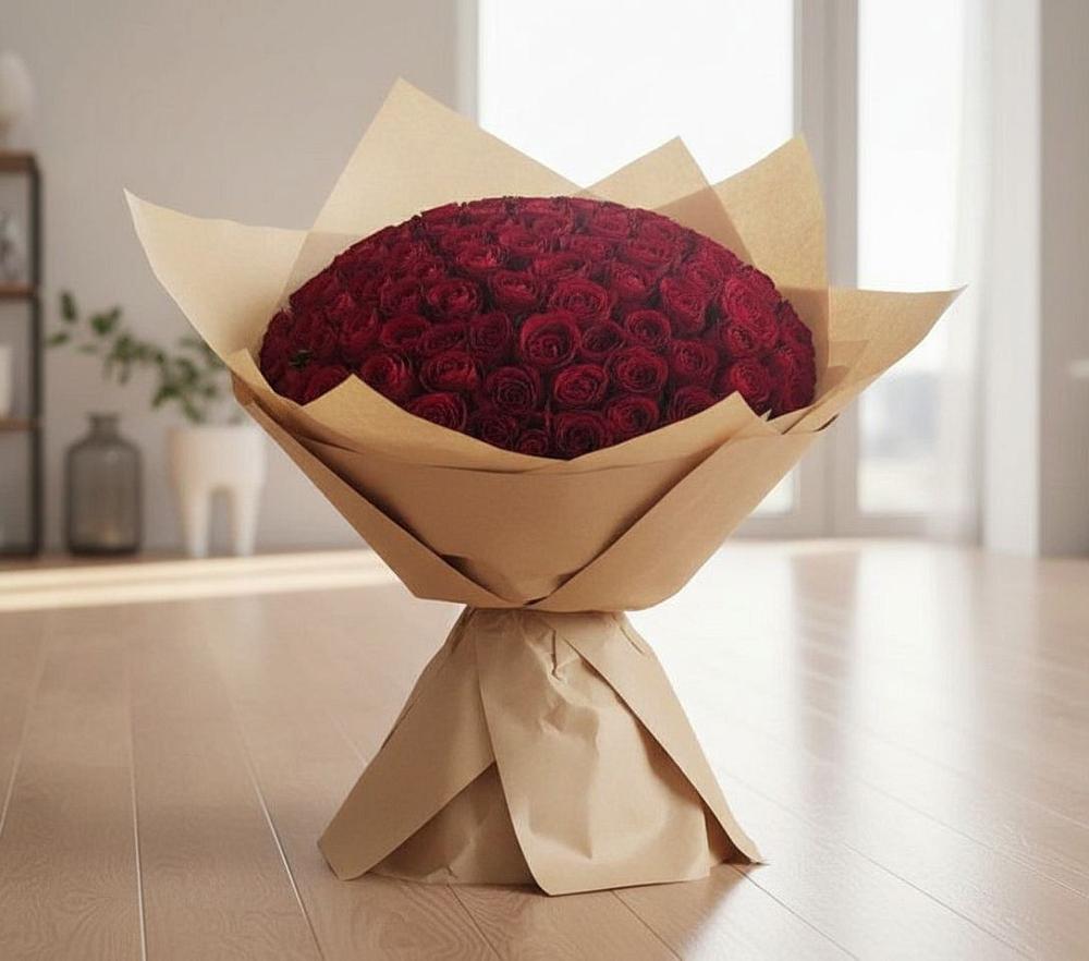 Букет 101 Красная роза в Малых Дербетах