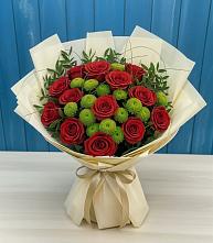 Букет цветов из:  Розы и Хризантемы в Малых Дербетах