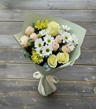 Букет цветов из:  Альстромерии, Розы и Хризантемы в Малых Дербетах