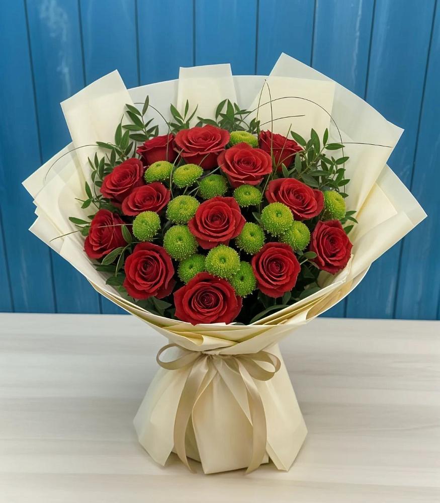 Букет цветов из: Розы и Хризантемы в Малых Дербетах